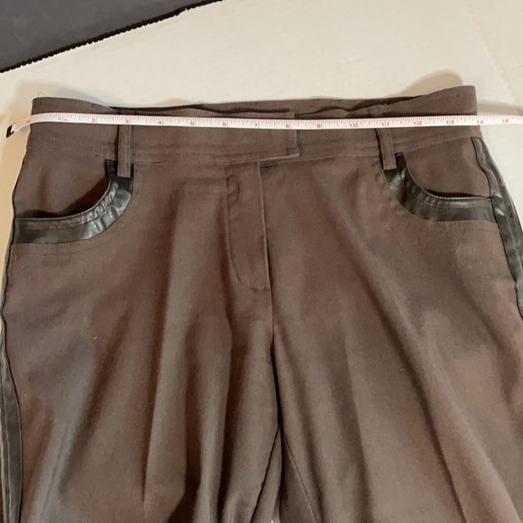 Buffalo Brown tuxedo Style Pants w vegan leather - Picture 7 of 11